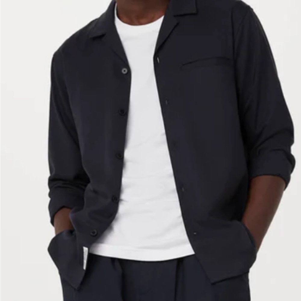 NWT Frank & Oak Men’s DK Deep Blue Button-Up Shirt SZ LG retail $89